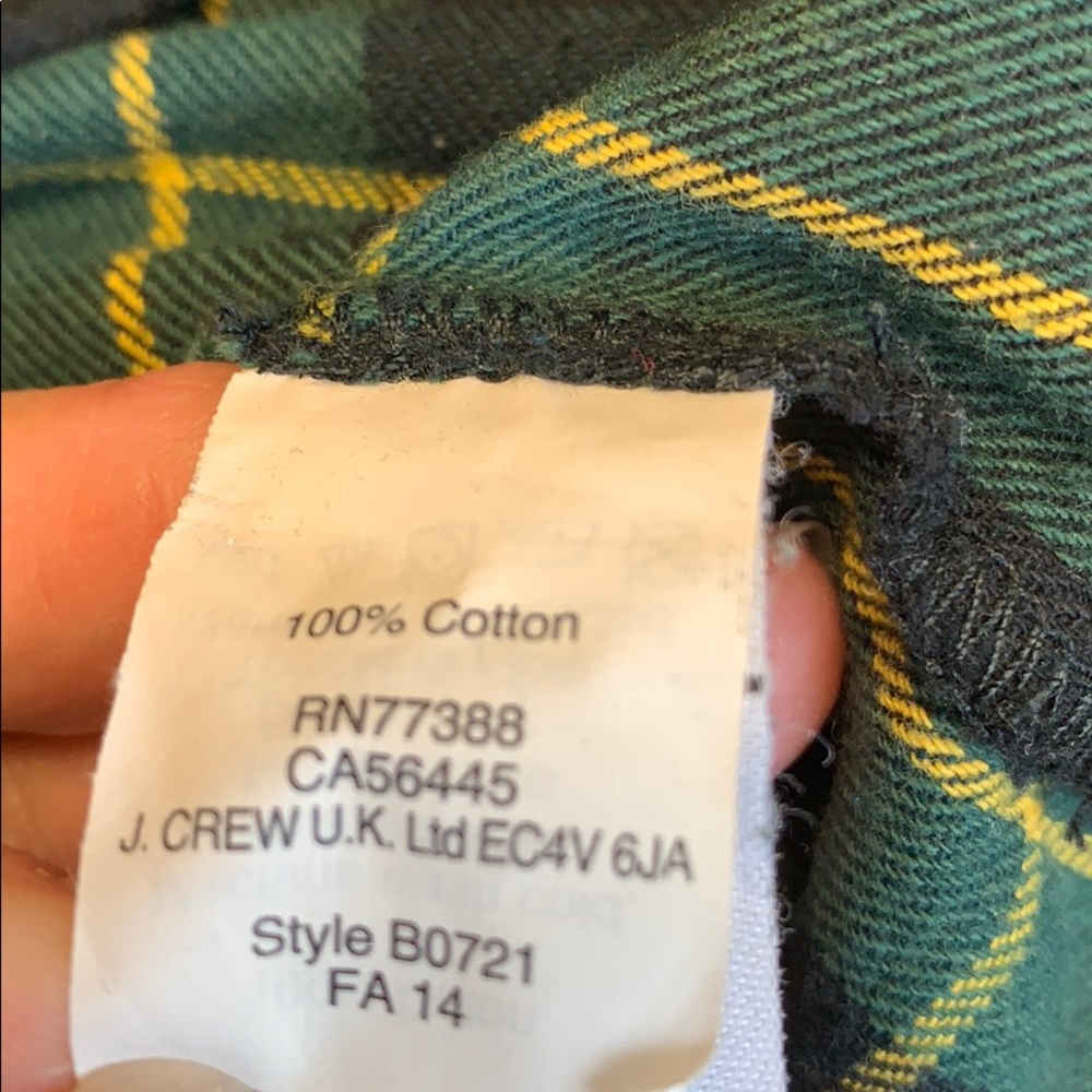 Madewell green plaid long sleeve top sz medium - Picture 5 of 5